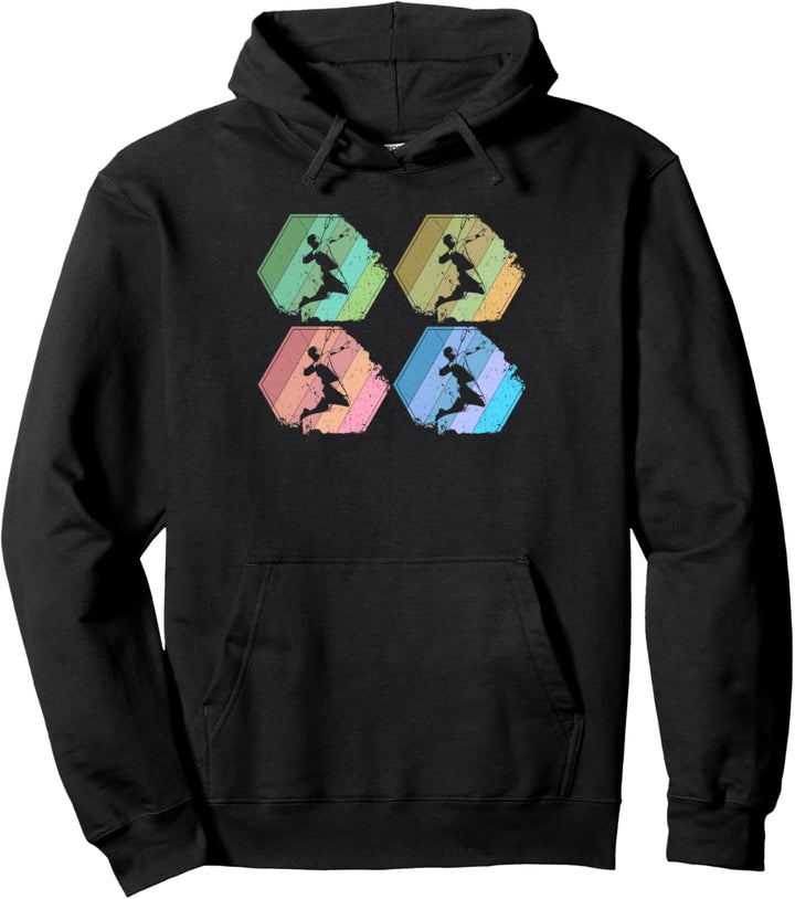 Badminton Retro Design für einen Badmintonspieler Pullover Hoodie