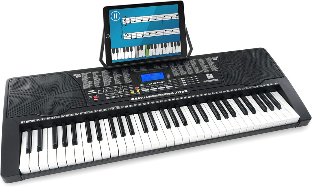 McGrey LK-6150 61 Tasten Keyboard Taschen Set - Einsteiger-Keyboard mit 61 Leuchttasten - 255 Sounds