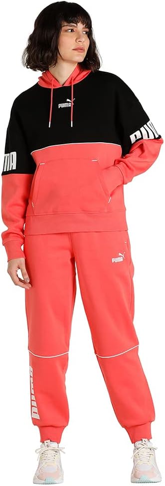 PUMA Damen Power Colorblock Hoodie FL Sweatshirt XS Lachsfarben, XS Lachsfarben