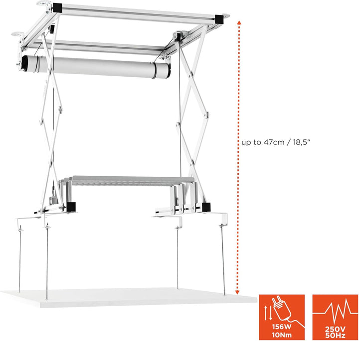 celexon Beamer-Deckenlift PL300 - ausfahrbar bis 18,5'' - bis 33lbs - Projektorhöhe bis 5,5'' - auch