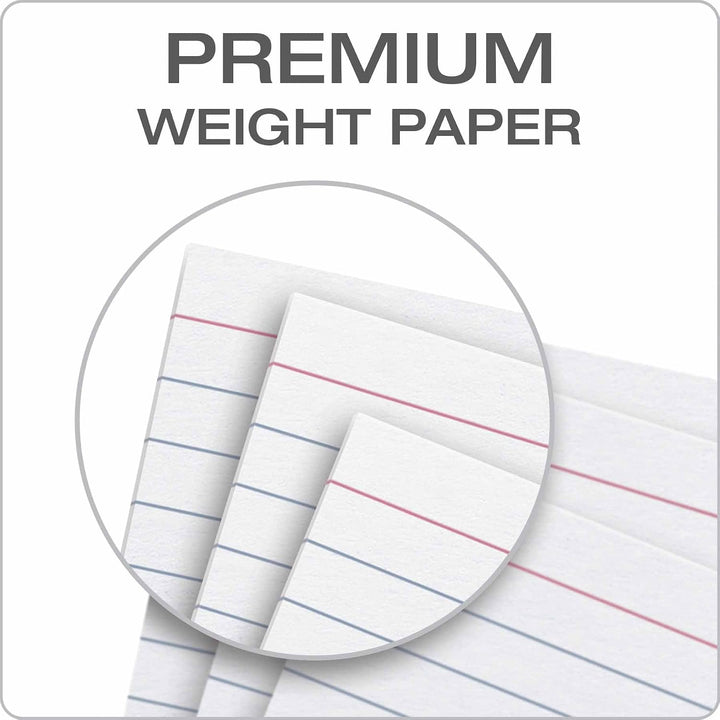Oxford 51EE Karteikarten, liniert, 12,7 x 20,3 cm, Weiss, 500 Karten (5 Packungen à 100 Stück) (51)