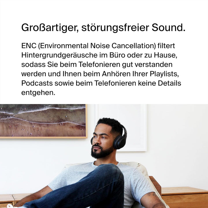 Belkin SoundForm Adapt Over Ear Kopfhörer kabellos mit Boom Mikrofon, Multipoint-Verbindung, 65 Std.