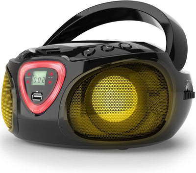 auna Roadie - CD-Radio, Stereoanlage, Boombox, USB, MP3, UKW-Radiotuner, Bluetooth 2.1, LED-Beleucht