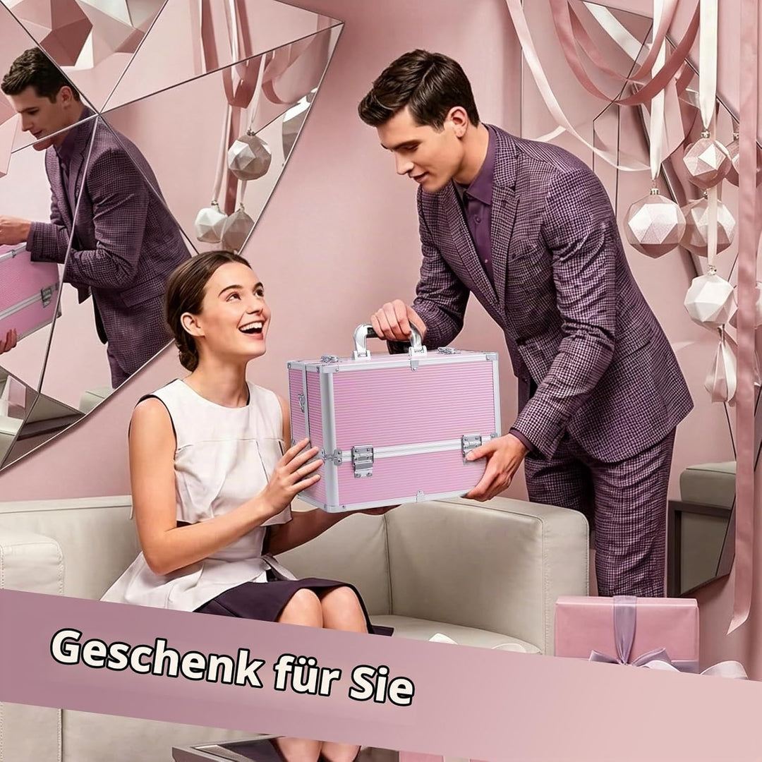 Kosmetikkoffer Schminkkoffer, Kosmetik Make up Organizer Koffer Make-up Aufbewahrung friseurkoffer M