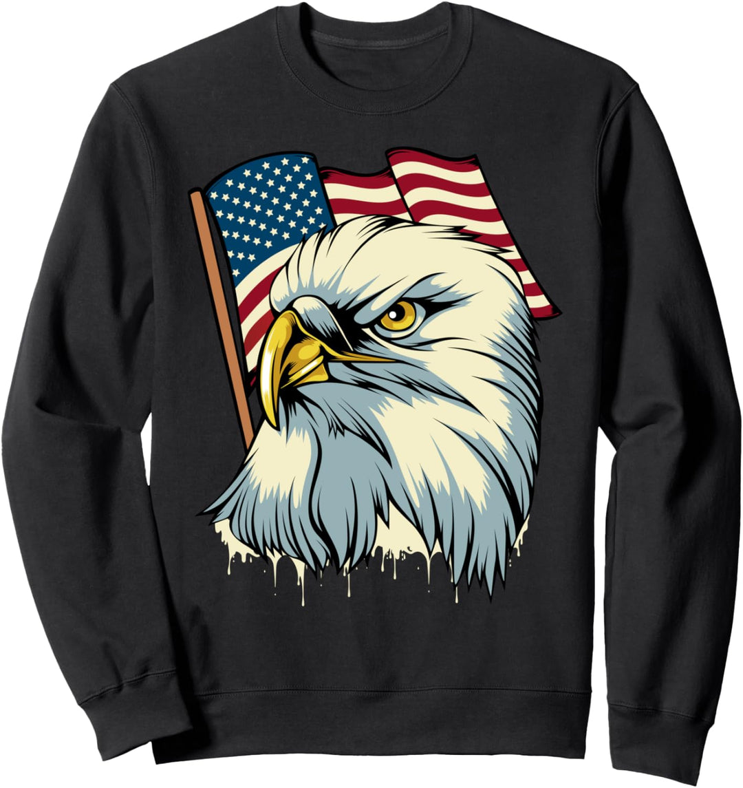 4 Juli Adler Vogel Tier Amerikanische Flagge Gedenktag USA Sweatshirt
