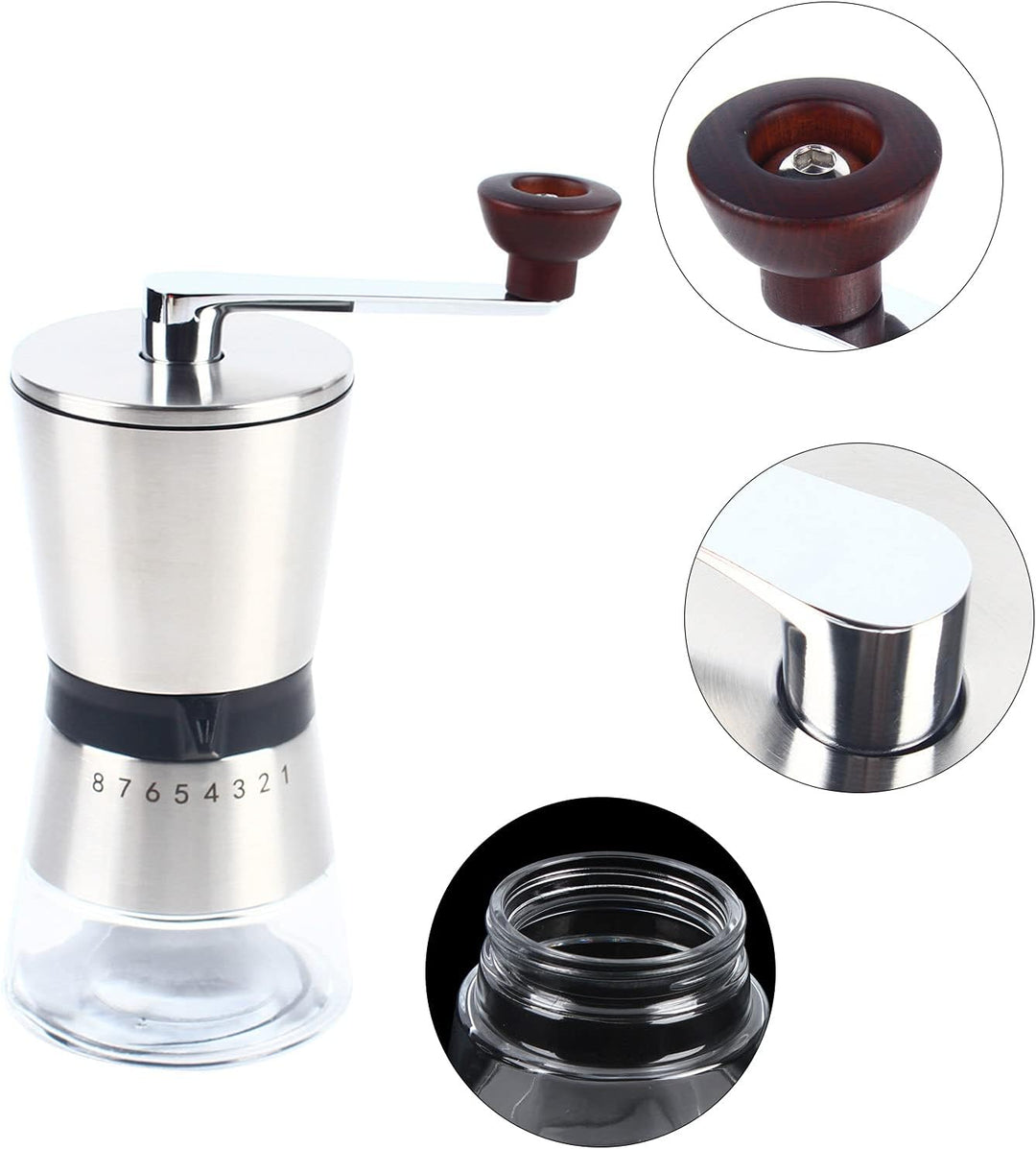 Manuelle Kaffeemühle Konischer Edelstahl 304 Handkurbel Grosser Speicher Kaffee M Hle Handkurbel Sch