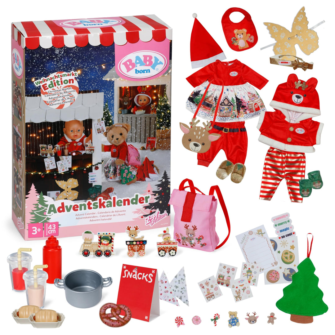 BABY born Adventskalender - 24 Überraschungen - Puppenkleidung & Accessoires für 43 cm Puppen - Hoch
