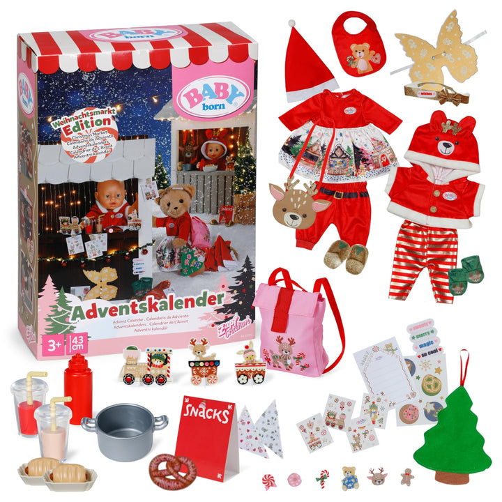 BABY born Adventskalender - 24 Überraschungen - Puppenkleidung & Accessoires für 43 cm Puppen - Hoch