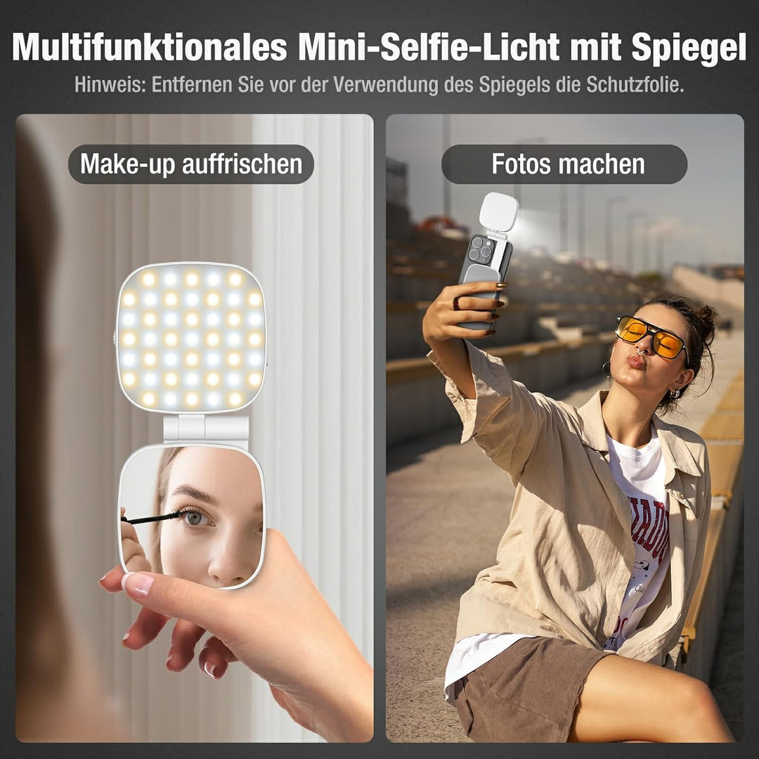 Diyife Selfie Licht, LED Magnetisches Fülllicht, 6 Beleuchtungsmodi, Handylicht 10 Helligkeitsstufen