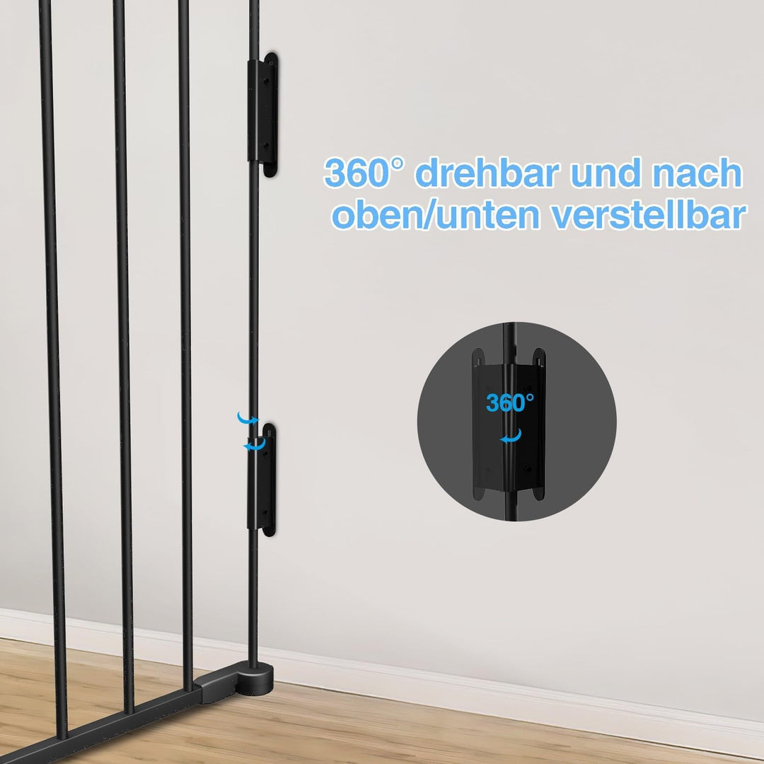 Tubiaz Kaminschutzgitter mit Tür 310cm, Metall Ofenschutzgitter, Kinderschutzgitter 5-Elementen (75x
