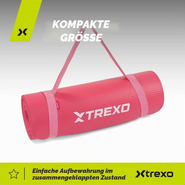 TREXO NBR Übungsmatte in Hellrosa 183 x 61 cm Material von aussergewöhnlicher Haltbarkeit und Flexib