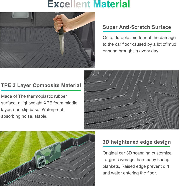 GAFAT Peugeot 3008 II 2016-2023 Kofferraummatte, Peugeot 3008 2022 Kofferraumwanne Matten Hohe Kante