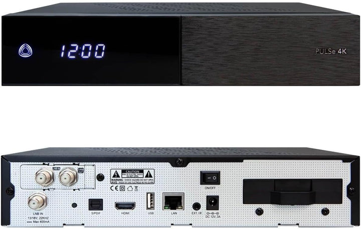 AB Pulse 4K UHD Sat Receiver (2X DVB-S2X Sat, Linux E2, PVR, H.265, HDR10, Ultra HD 2160p, 2 GB RAM