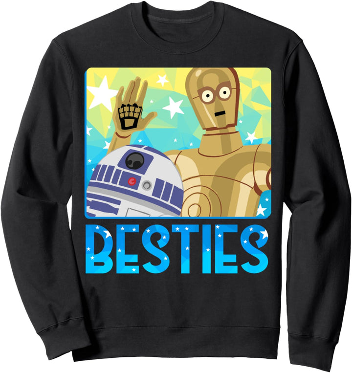 Star Wars R2-D2 & C-3PO Cartoon Best Buddies Text Sweatshirt