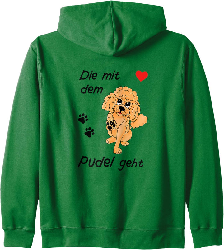 Die mit dem Pudel geht, Pudeldesign für die Gassirunde Kapuzenjacke
