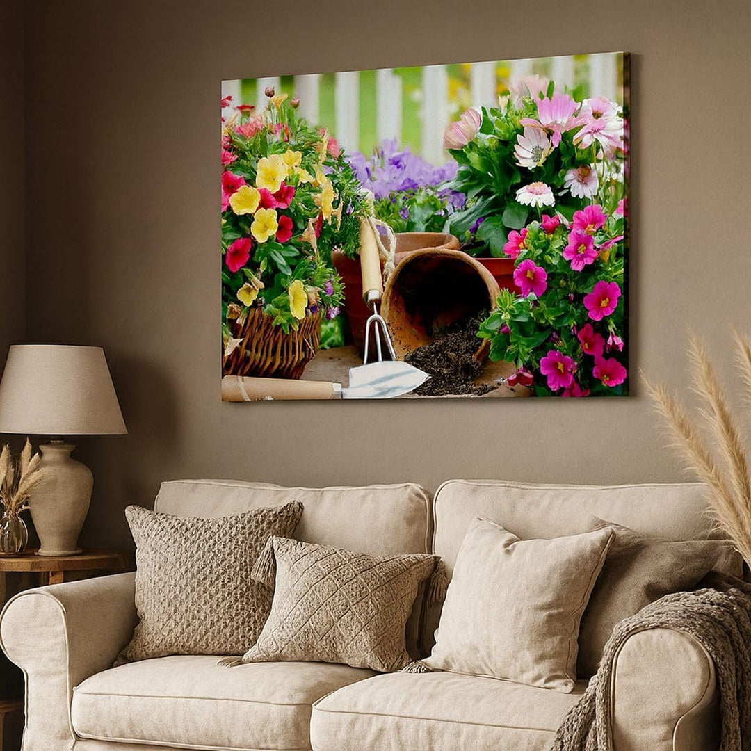 Bilder auf Leinwand 100x70cm Leinwandbild Pflanzen Garten Frühling Natur Gross Wanddeko Bild Schlafz