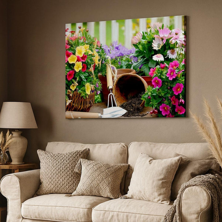 Bilder auf Leinwand 100x70cm Leinwandbild Pflanzen Garten Frühling Natur Gross Wanddeko Bild Schlafz