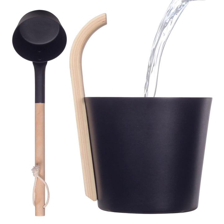 Sauna-Eimer-Set, Sauna-Mülleimer, 7L Aluminium-Wasserbehälter Für Innensaunabad, Trockensauna-Zubehö