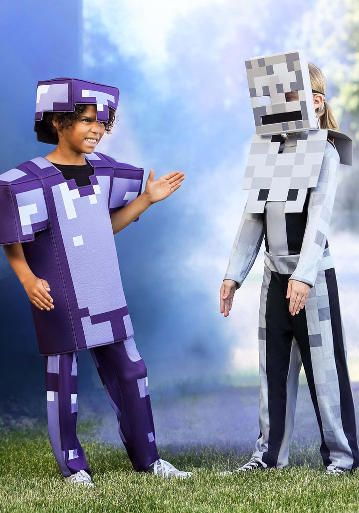 Minecraft Skeleton Costume for Kids, Video Game Inspired Character Outfit, Classic Child Size, XL