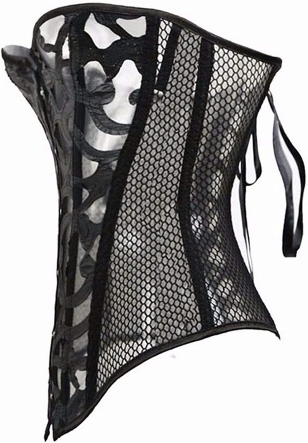 Josamogre Corsagen und Korsetts mesh hohl Spitze Bustier Vollbrust sexy Gothic schnüren Burlesque Da