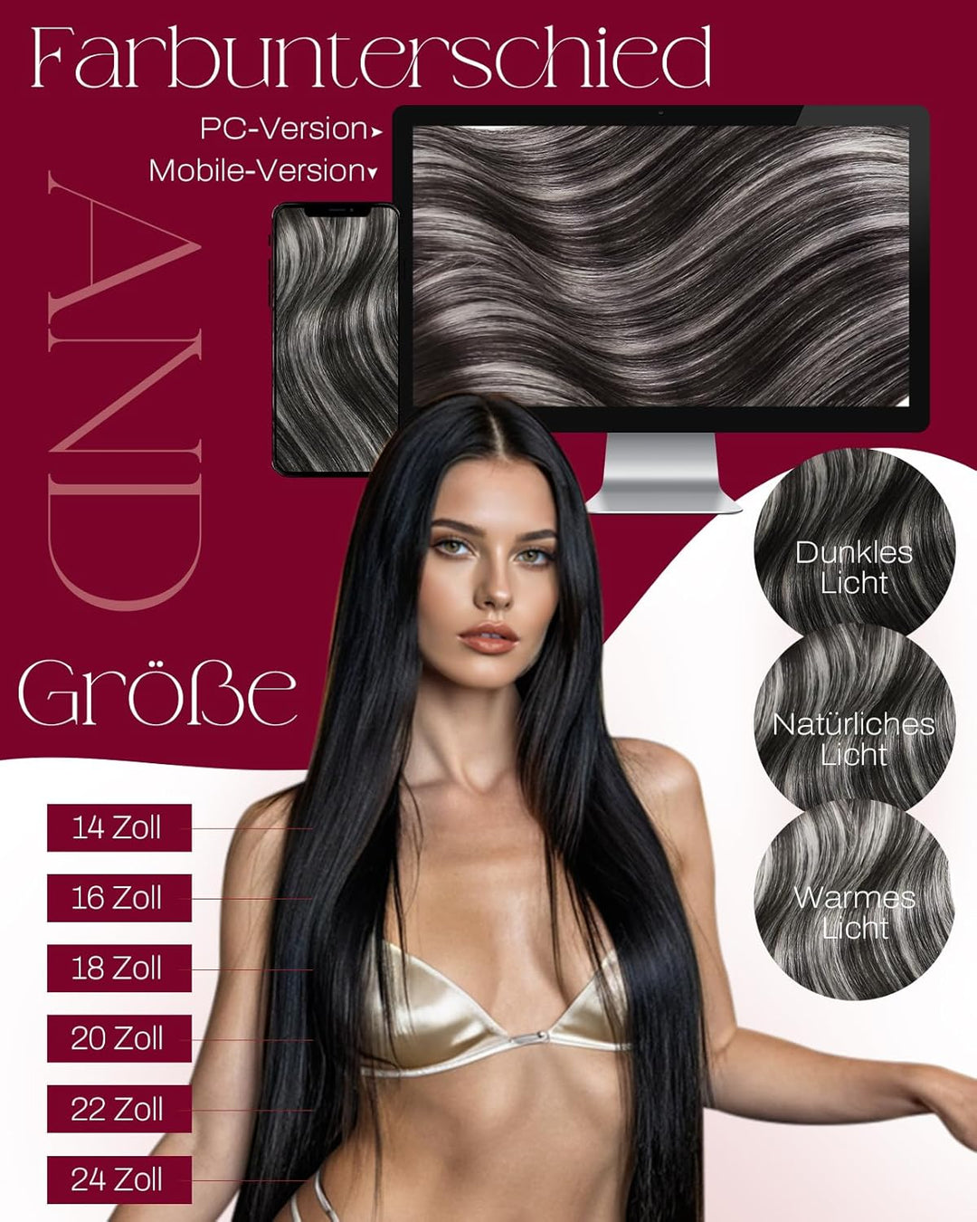 Moresoo Echthaar Tressen zum Einnähen Ombre Menschliches Haar Remy Echthaar Extensions Tressen Balay