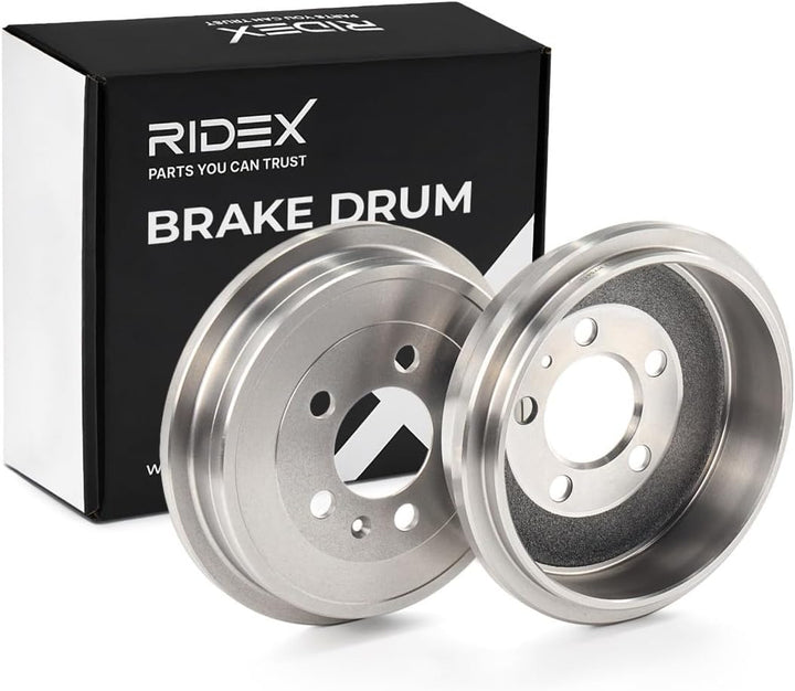 2x RIDEX Bremstrommel 123B0037 hinten für POLO (9N_) 4,0kg