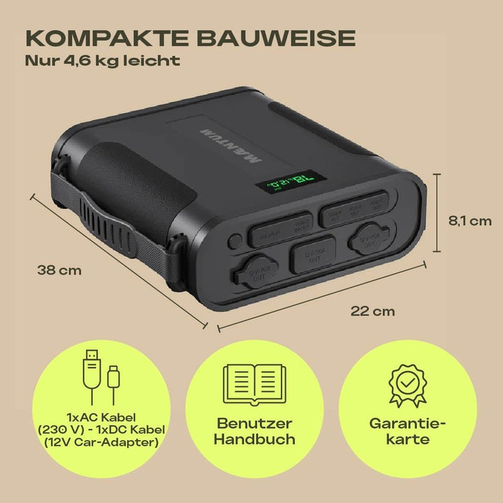 X-TRA Akku Power Bank 460 Wh I Kompakte Powerstation I LiFePO4 Akku I Magnetischer Zusatzakku für Kü