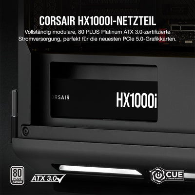 Corsair HX1000i Vollmodulares, Extrem Geräuscharmes ATX-Netzteil - ATX 3.0- Und PCIe 5.0-kompatibel