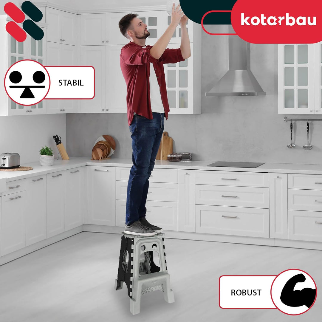 KOTARBAU® Tritthocker klappbar - 55 cm - Klappstuhl - Sitzhocker - Klapphocker - rutschfest & Stands