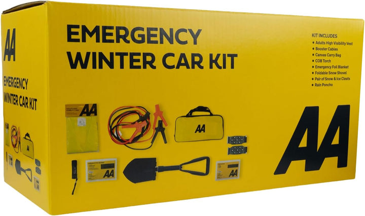 AA Emergency Winter Car Kit AA5281 - Folding Snow Shovel, 9-LED Torch, Foil Blanket, Hi-Vis Vest, Ra