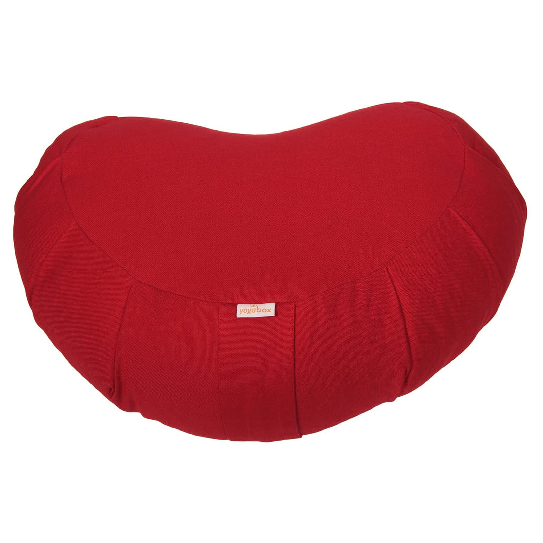 Yogabox Meditationskissen Zafu Zen Halbmond Basic mit Zip rot, rot