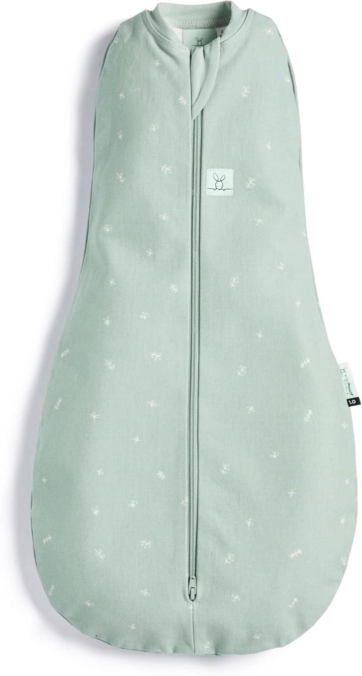 ergoPouch Baby Pucksack Cocoon, 0-3 Monate, Ganzjahres | Sage | TOG 1.0 | Bio-Baumwolle | Zwei-Wege