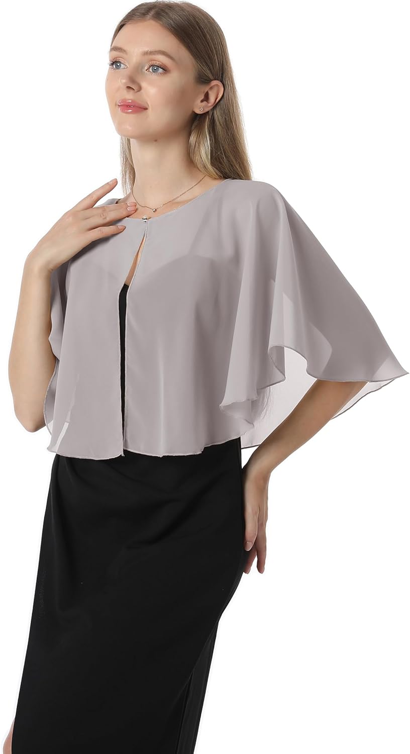 Chiffon-Capelet, weiche Umhänge, Schals und Wickeltücher für Abendkleid, Hochzeit, Umhang der 1920er