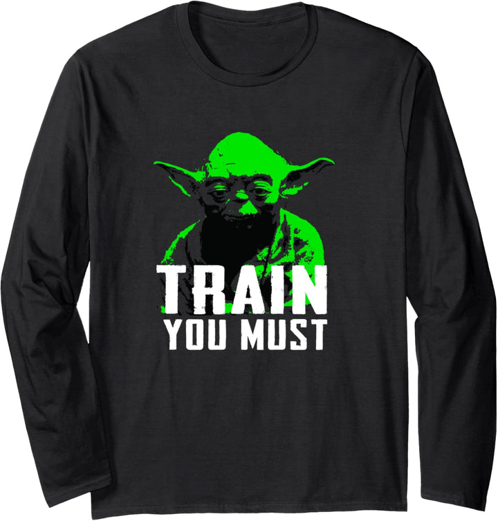 Star Wars Yoda Train You Must Active Langarmshirt