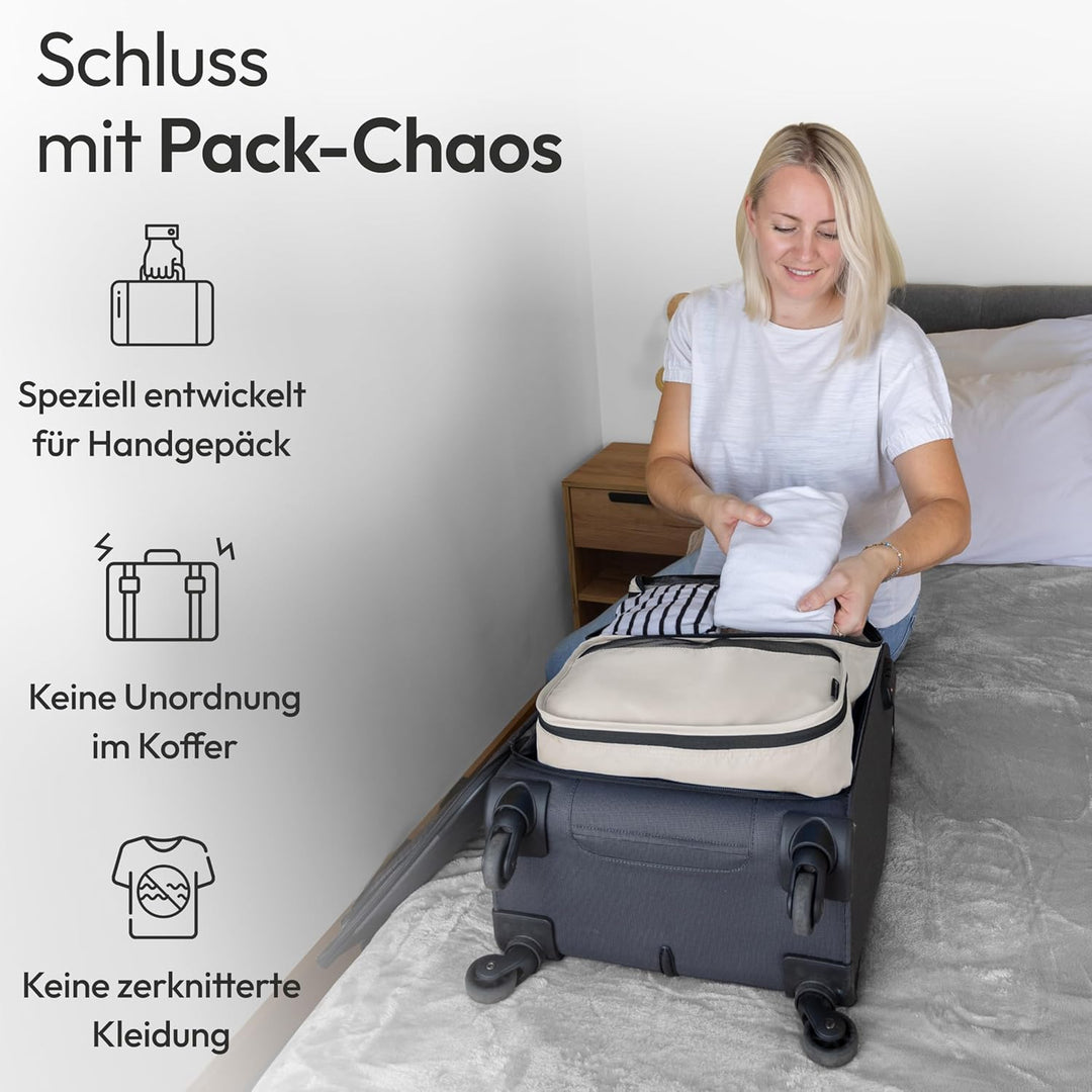Koffer Organizer Set 5-teilig – Premium Packing Cubes aus robustem Twill mit YKK-Reissverschlüssen –
