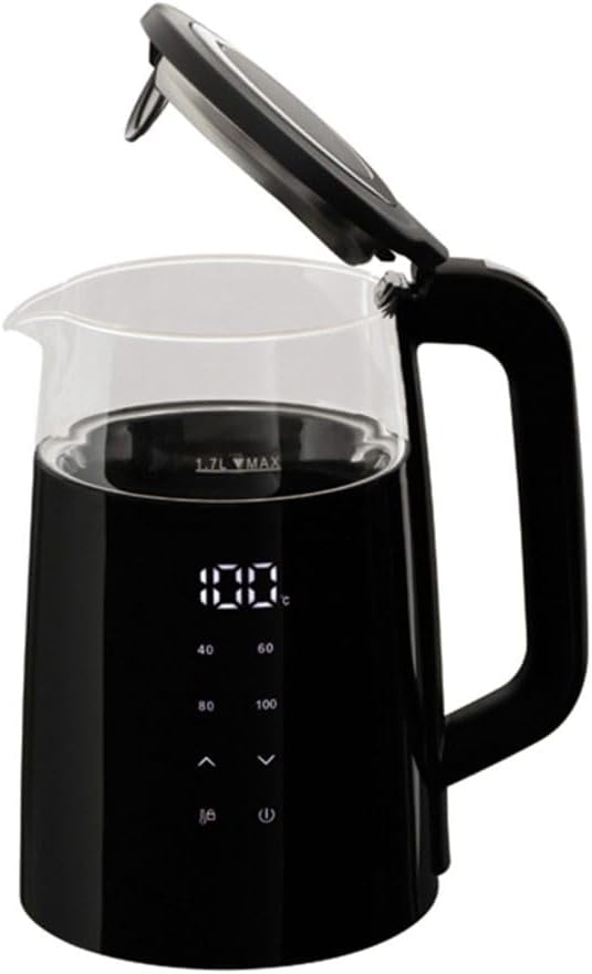 Berlinger Haus Wasserkocher mit Temperaturregelung digital 1,7 l Black Silver Collection BH-9476 1.7