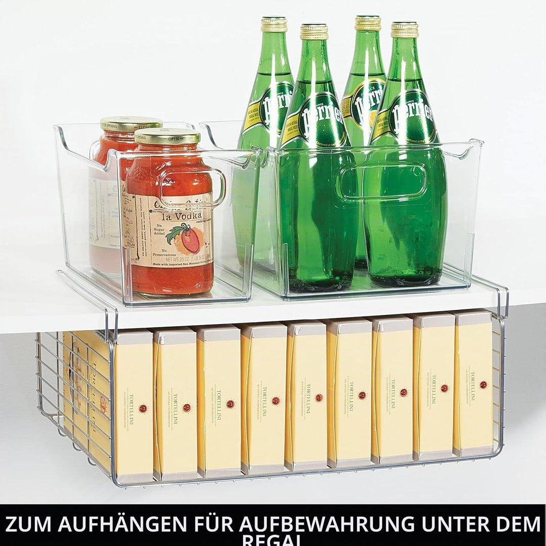 mDesign 2er-Set Drahtkorb für den Kleiderschrank – moderner Schrank Organizer mit 2 Ebenen für Kleid