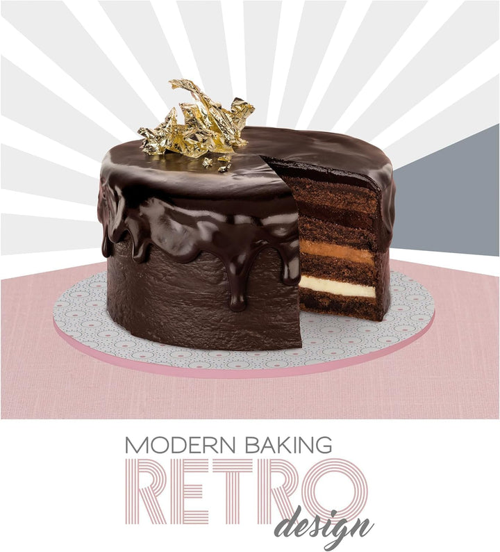 Dr. Oetker Schichtkuchen-Backform Baking - Retro Design, runde Kuchenform mit zweifarbiger, keramisc