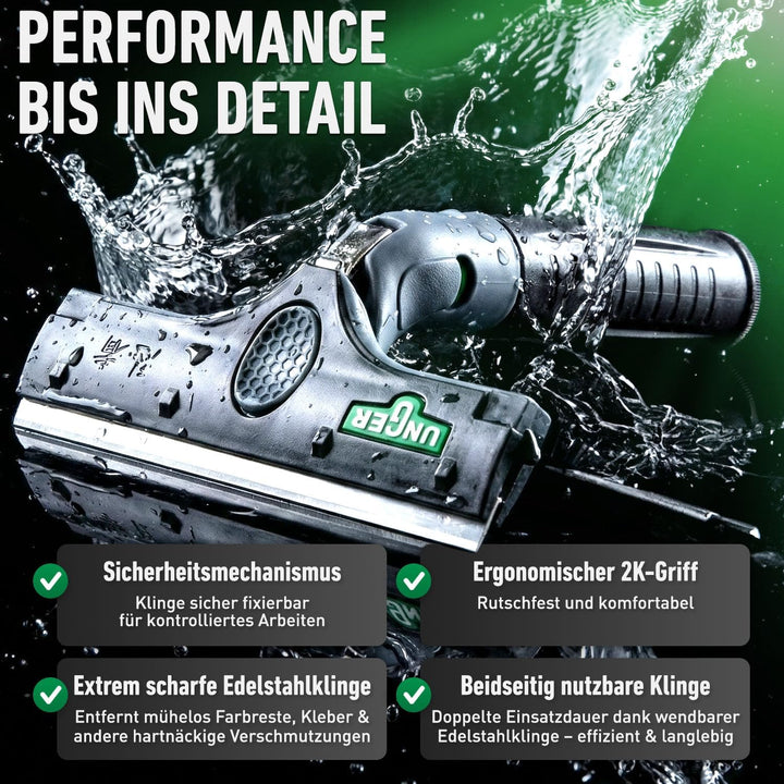 UNGER Ninja Profi Fensterreiniger 6in1 Carbon Stangen-Kit – Premium Fensterputzer Set mit Carbon-Tel
