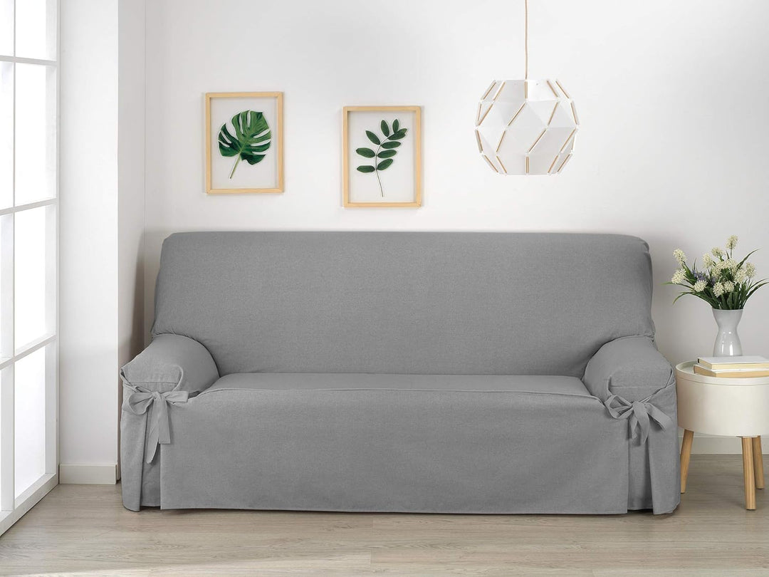 Martina Home Turia Sofabezug mit Schleifen, Polyester Baumwolle, Rostbraun, 4 Plätze 4 Plätze Rostbr