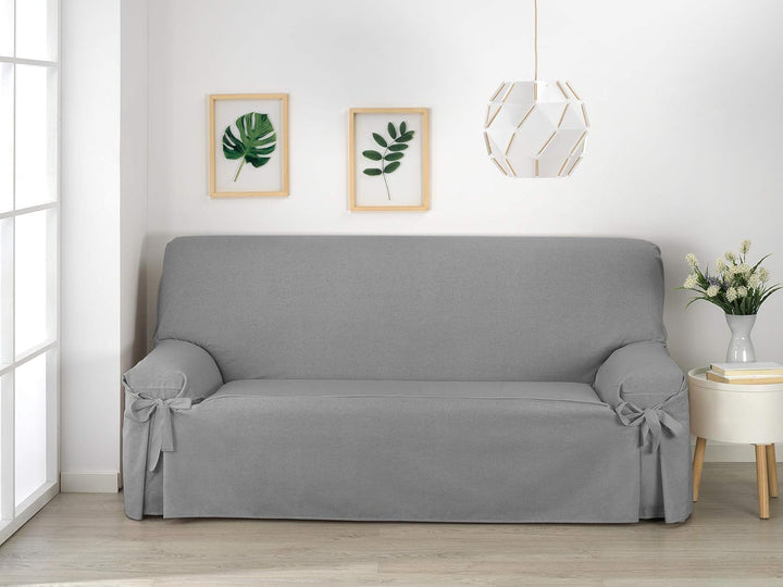 Martina Home Turia Sofabezug mit Schleifen, Baumwolle, Rostbraun, 2 Plätze 2 Plätze Rostbraun, 2 Plä
