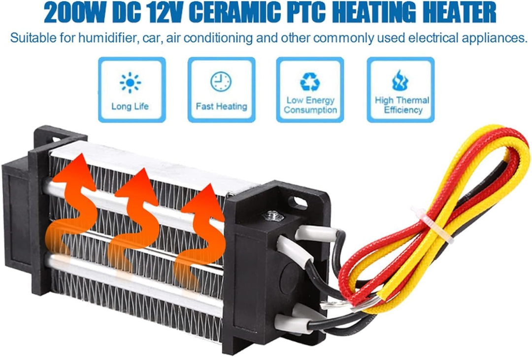 PTC-Heizelement, 200W DC 12V Isoliertes PTC-Keramik-Luftheizgerät, PTC-Heizung, Elektrisch isolierte