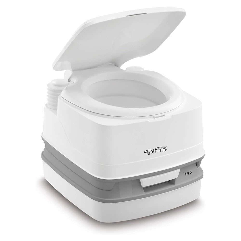 Thetford 92802 Porta Potti 145 Tragbare Toilette Qube, Weiss-Grau, 330 x 383 x 427 mm Porta Potti 14