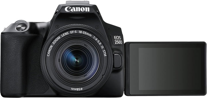 Canon EOS 250D APS-C DSLR-Kameragehäuse mit EF-S 18-55mm F4-5.6 is STM Objektiv | 24,1 Megapixel, dr