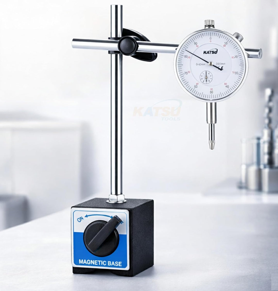 KATSU Tools Messuhr DTI 0-10mm Mit Magnetfuss 40111963 Kartonschachtel, Kartonschachtel