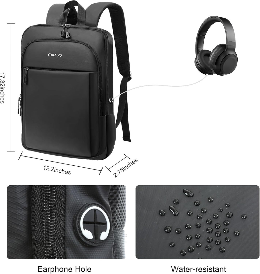 MOSISO Rucksack Herren Damen 15,6 Zoll, Laptop Rucksack Wasserdicht Schlanker Leicht, Business Rucks