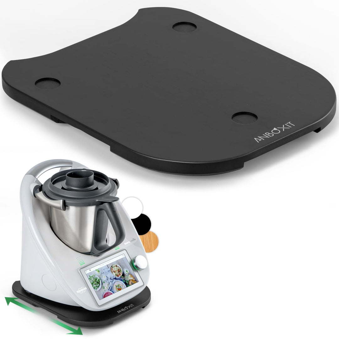 ANBOXIT Gleitbrett für Thermomix TM6/TM5, Brett für Thermomix mit Rollen, Leicht Gleitendes Bambus R