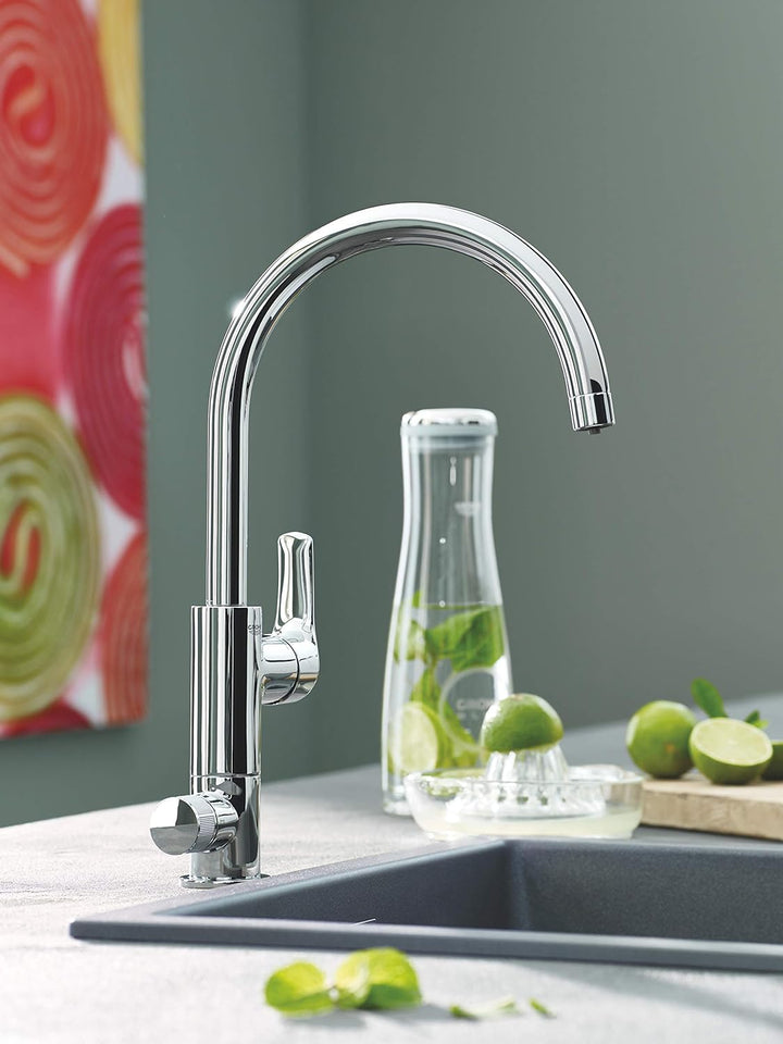 GROHE Blue Pure Eurosmart - Starter Kit (C-Auslauf, Schwenkbereich 150°, Aktivkohlefilter für perfek