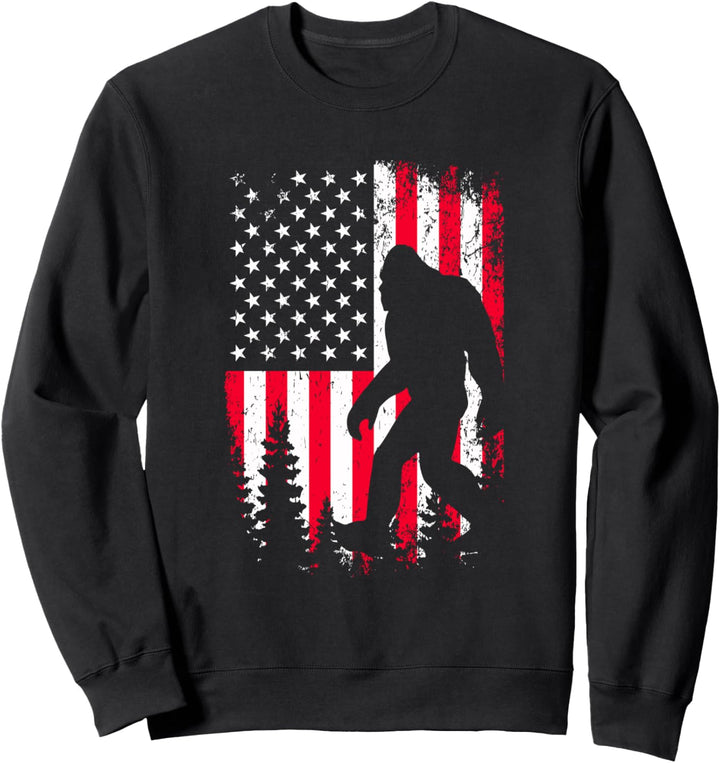 Bigfoot Yeti Cryptozoology Sasquatch amerikanische Flagge Sweatshirt