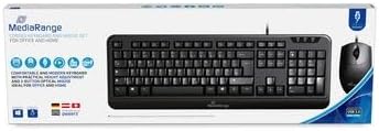 MediaRange kabelgebundenes Tastatur und optische 3 Tasten Maus Set, deutsches QWERTZ Layout, PC Tast